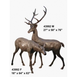 梅花鹿一對 y14420  立體雕塑.擺飾 立體擺飾系列-動物、人物系列